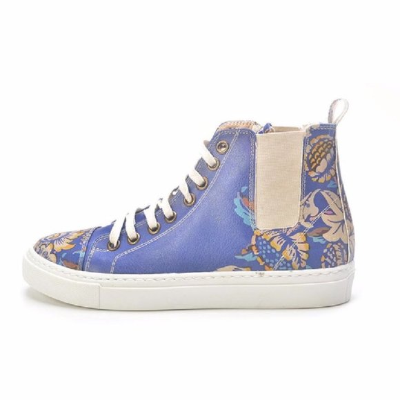 Goby Shoes - Blue Floral Short Boots - Picture 3 of 5